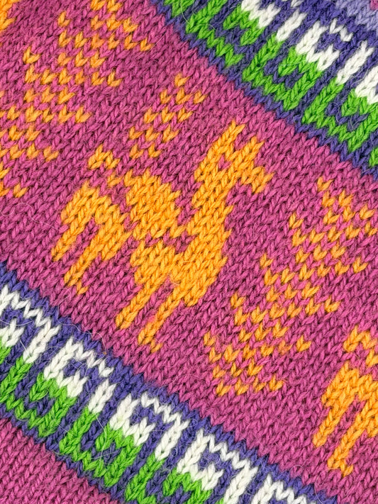 Andean Baby Alpaca Chullo Hat – Magenta Festival